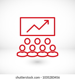 Conference icon, training vector icon,  business
