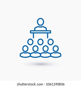 Conference icon, training vector icon,  business
