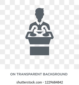 Conference icon. Trendy flat vector Conference icon on transparent background from Business and analytics collection. 