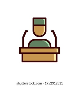 conference icon in vector icon can be used for web, mobile, ui. human Gives lecture icon