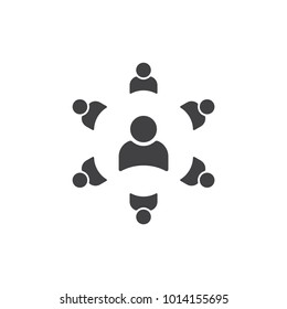 Conference Icon Vector flat design style. Human Resources And Management