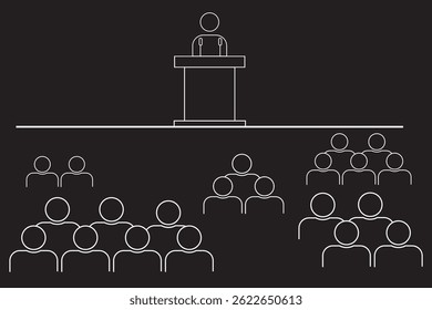 Ícone Conferência no vetor Ilustração. Ilustração do conceito, sinal de vetor plano e símbolo.