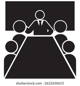 Icono de conferencia en Ilustración vectorial. Ilustración de concepto, signo plano de Vector y símbolo.