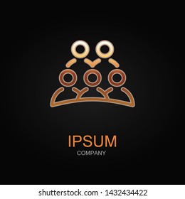 Conference icon. Vector Illustration. Design logo element. Isolated on black background.