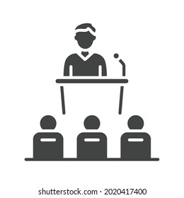 Konferenzsymbol, Vektorbild. Kann auch für körperliche Fitness eingesetzt werden. Geeignet für mobile Apps, Web-Apps und Printmedien.