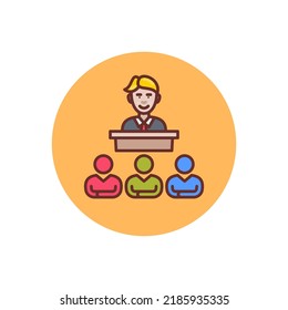 Icono de conferencia en vector. Logotipo
