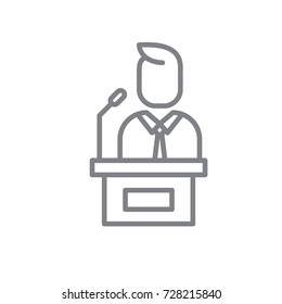 Conference icon vector. Conference outline style design