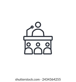 conference icon. vector.Editable stroke.linear style sign for use web design,logo.Symbol illustration.