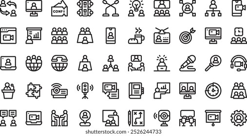 Conference icons High-Quality Vector Icons Collection with Editable Stroke. Ideal for Professional and Creative Projects.