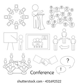 Conference icons set