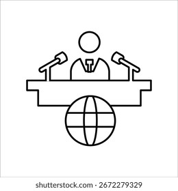 conference icons. simple line vector