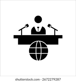 ícones de conferência. simples vetor sólido