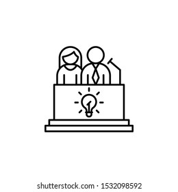 Conference idea icon. Simple line, outline vector of team work idea icons for ui and ux, website or mobile application