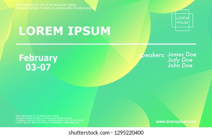 Conference invitation design template, flyer layout. Geometric background. Minimal abstract cover design. Creative colorful wallpaper. Trendy gradient poster. Vector illustration.