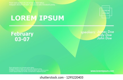 Conference invitation design template, flyer layout. Geometric background. Minimal abstract cover design. Creative colorful wallpaper. Trendy gradient poster. Vector illustration.