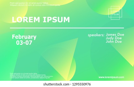 Conference invitation design template, flyer layout. Geometric background. Minimal abstract cover design. Creative colorful wallpaper. Trendy gradient poster. Vector illustration.