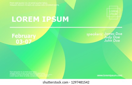 Conference invitation design template, flyer layout. Geometric background. Minimal abstract cover design. Creative colorful wallpaper. Trendy gradient poster. Vector illustration.
