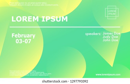 Conference invitation design template, flyer layout. Geometric background. Minimal abstract cover design. Creative colorful wallpaper. Trendy gradient poster. Vector illustration.