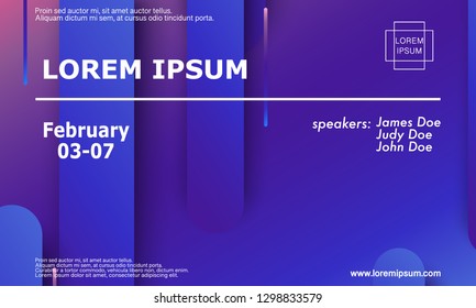 Conference invitation design template, flyer layout. Geometric background. Minimal abstract cover design. Creative colorful wallpaper. Trendy gradient poster. Vector illustration.