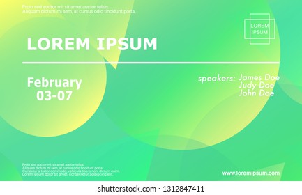 Conference invitation design template, flyer layout. Geometric background. Minimal abstract cover design. Creative colorful wallpaper. Trendy gradient poster. Vector illustration.
