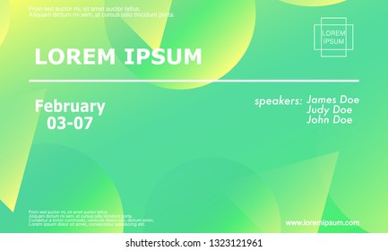 Conference invitation design template, flyer layout. Geometric background. Minimal abstract cover design. Creative colorful wallpaper. Trendy gradient poster. Vector illustration.