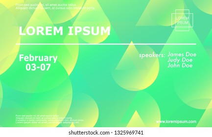 Conference invitation design template, flyer layout. Geometric background. Minimal abstract cover design. Creative colorful wallpaper. Trendy gradient poster. Vector illustration.
