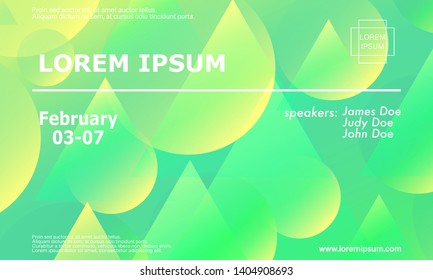 Conference invitation design template, flyer layout. Geometric background. Minimal abstract cover design. Creative colorful wallpaper. Trendy gradient poster. Vector illustration.