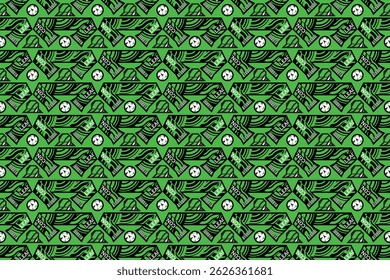 Conference league europe football team international tournament competition vector rectangular green background with scarf ball and cap