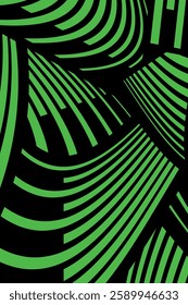 Conference league vector rectangular black background with green striped rounded lines. European football team competition wallpaper.