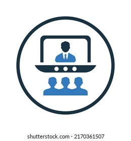 Conference, lecture icon. Simple editable vector graphics.