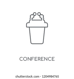 Conference linear icon. Conference concept stroke symbol design. Thin graphic elements vector illustration, outline pattern on a white background, eps 10.