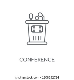 Conference linear icon. Conference concept stroke symbol design. Thin graphic elements vector illustration, outline pattern on a white background, eps 10.