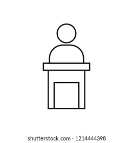Conference linear icon. Conference concept stroke symbol design. Thin graphic elements vector illustration, outline pattern on a white background, eps 10.