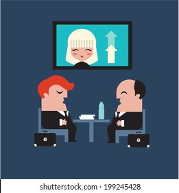 conference meeting business vector flat icons illustration