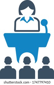 Conference, meeting icon (vector illustration)
