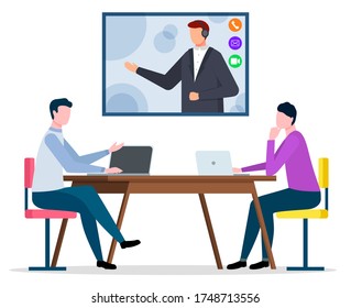 Robotization Robot Makes Presentation Business Training Stock Vector ...