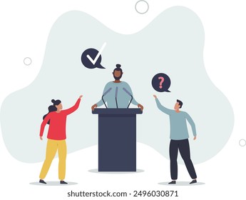 Conference meeting with presentation lecture and speech.Professional seminar with training .flat design.illustration with people.