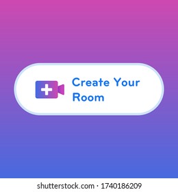 Conference, meetings button, create your room isolated icon vector