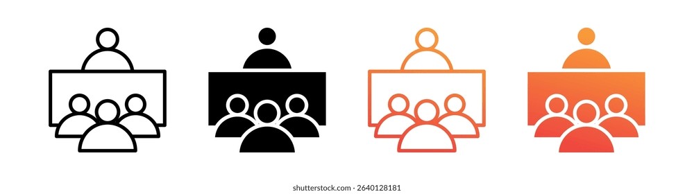 Conference Multi Style Icon Set Vector