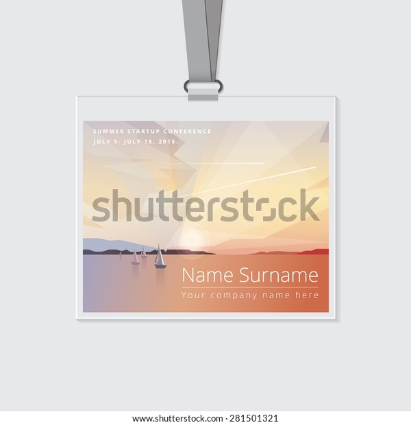 Conference Name Mockup Template Summer Stock Vector Royalty Free