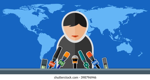 conference on world map background. Eps 10. 