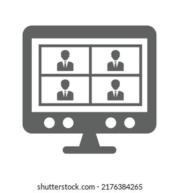 conference, online class. Gray vector graphics.