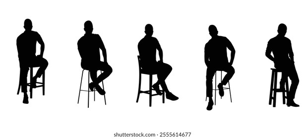 Conference or other meeting students sitting in chairs vector set.