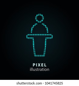 Conference - pixel icon. Vector Illustration. Design logo element. Isolated on black background. It is easy to change to any color.