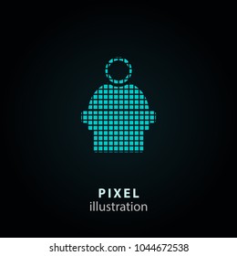 Conference - pixel icon. Vector Illustration. Design logo element. Isolated on black background. It is easy to change to any color.