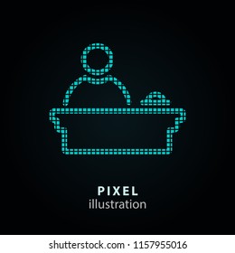 Conference - pixel icon. Vector Illustration. Design logo element. Isolated on black background. It is easy to change to any color.