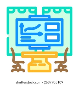 conference room hospitality hotel color icon vector. conference room hospitality hotel sign. isolated symbol illustration