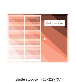 Conference room icon. Flat color design. Vector illustration.