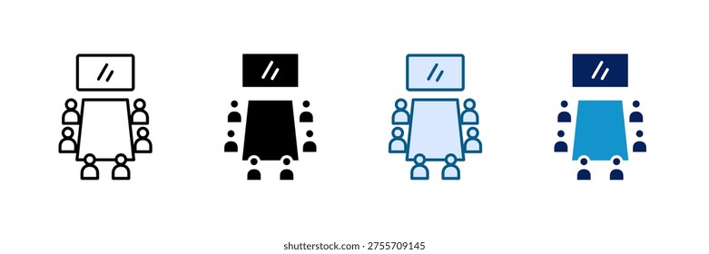 Conference Room Icon Set Multiple Style Collection