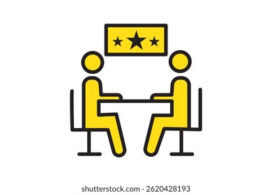 conference room, roundtable discussion, screen share icon, calendar invite, team presentation, meeting agenda, talking points, follow-up note. set of line style